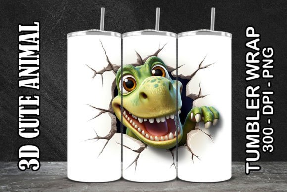 3D Cute Dinosaur Tumbler 2: A Creative Digital Asset