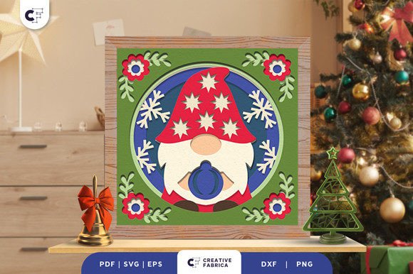 Bring Holiday Magic to Life with a Christmas Gnome 3D Light Box Paper Cut