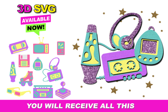 Bringing 90s Nostalgia to Life with 3D SVG Elements for Modern Crafting