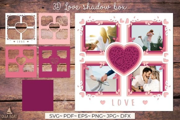 Crafting Depth: The 3D Love Paper Cut Shadowbox SVG
