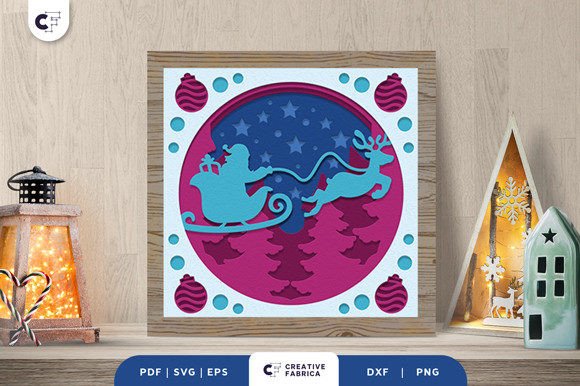 Crafting Magic: The Christmas Reindeer Sleigh 3D Shadow Box