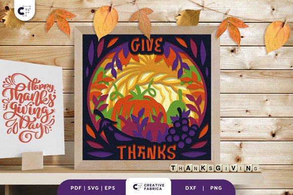 Elevate Your Decor with a Thanksgiving Fruits 3D Shadow Box SVG