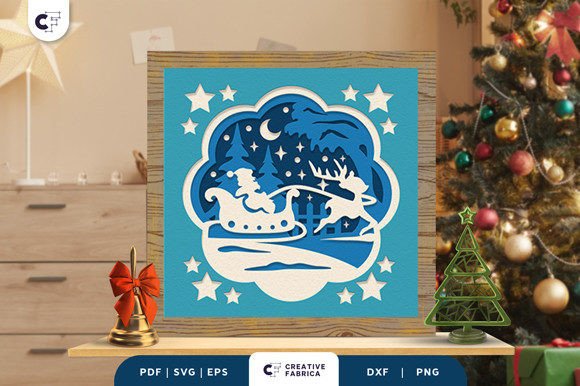 Elevate Your Holiday Decor with a Christmas Santa Sleigh 3D Light Box