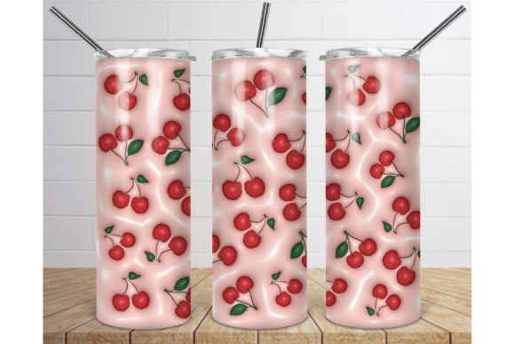 Elevating Custom Drinkware with 3D Cherry Designs for 20oz Skinny Tumblers