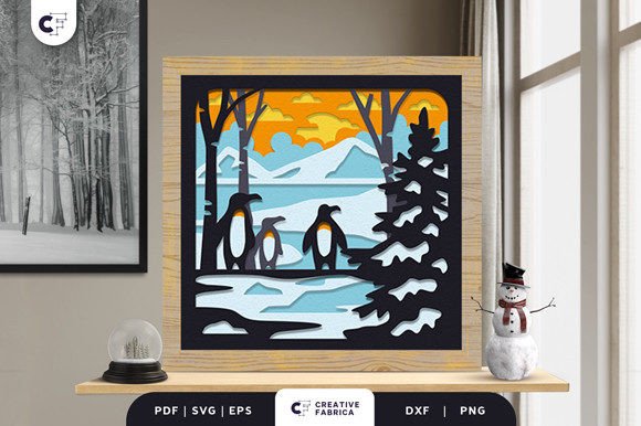 Elevating Digital Craftsmanship: The Strategic Value of the Penguin Winter Forest 3D Shadow Box SVG