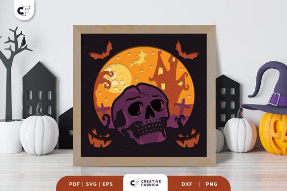 Elevating Halloween Decor with a Skull Paper Cutting 3D Shadow Box