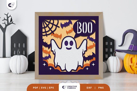 Halloween Boo 3D Shadow Box SVG Guide