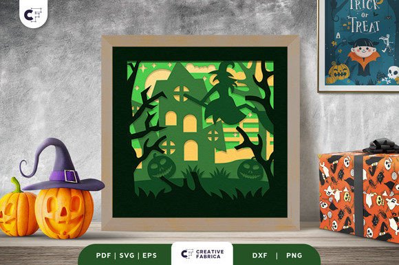 Haunted Forest 3D Paper Cut Shadow Box