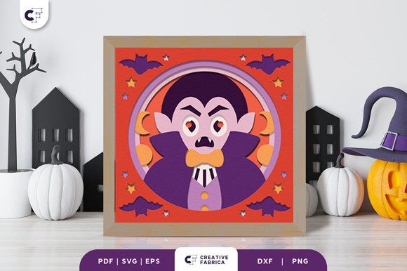 Hauntingly Cute: The Vampire High Collar Shadow Box