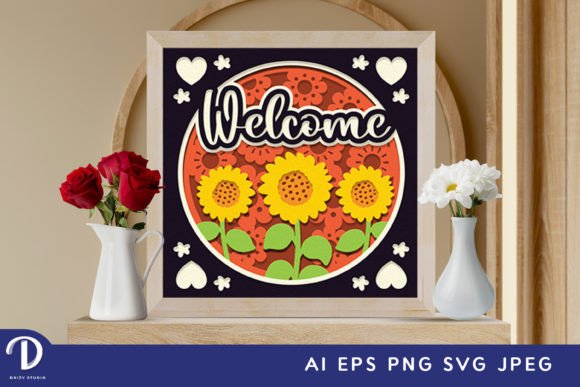 Welcome Sunflowers 3D Spring Shadow Box Guide